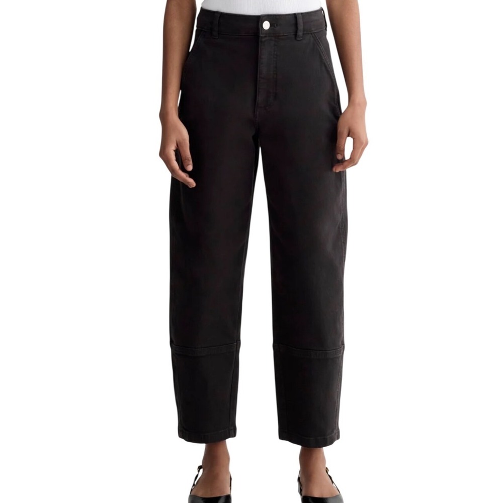 Everlane Barrel Utility Pant Women 10 Regular Black Excellent Organic Cotton
